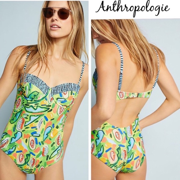Anthropologie Other - NWT ANTHROPOLOGIE Bustier One Piece Swimsuit M